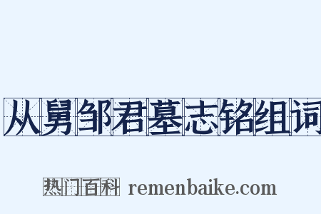从舅邹君墓志铭组词是什么意思的图片